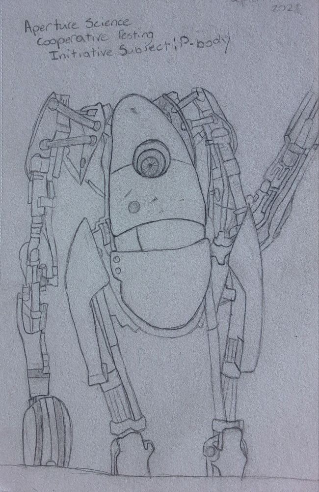 Screenshot redraw of P-body from Portal 2
