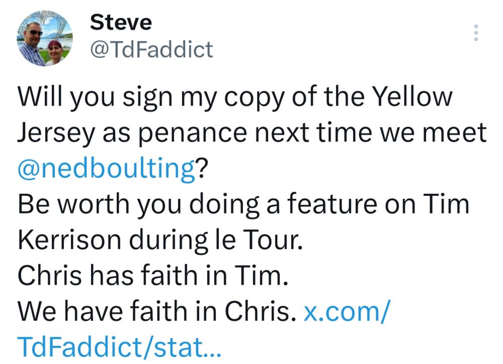 Text 2, from X conversation in May 2018.