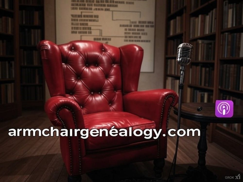 Red armchair logo for armchairgenealogy.com