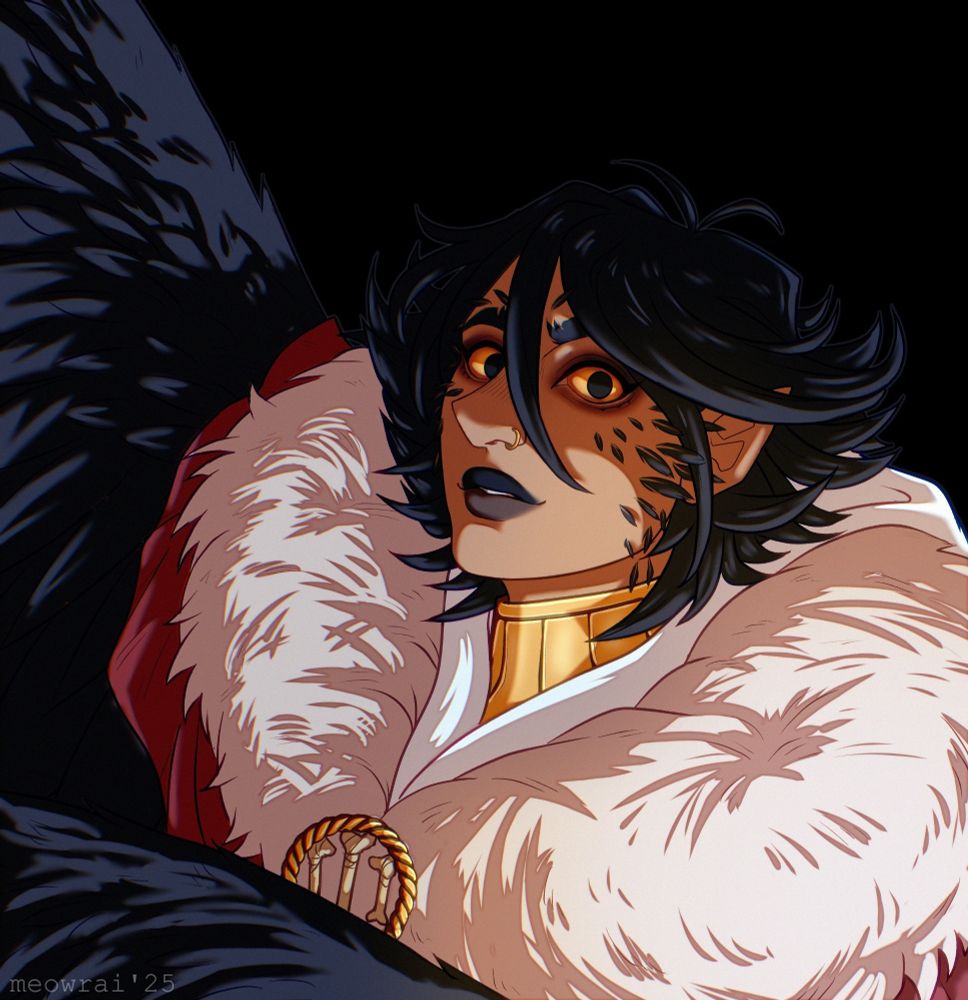 Portrait of the harpy character Chango. 