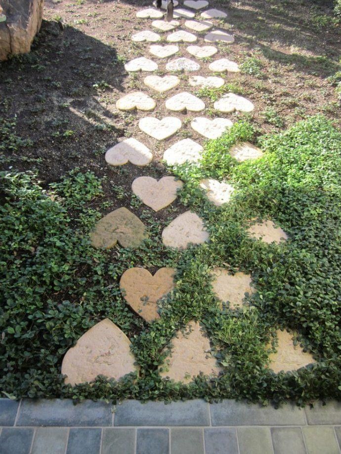 heart shaped paving stones