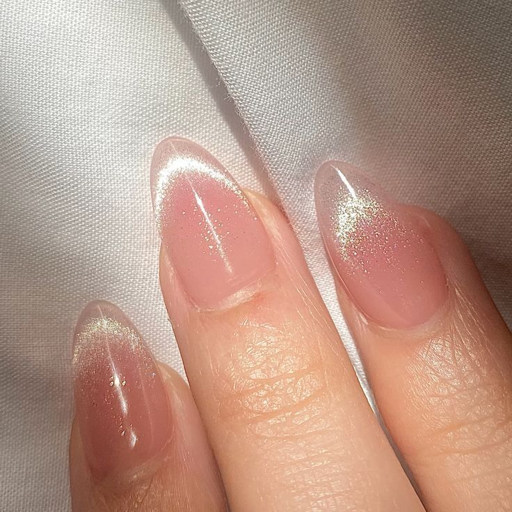 shimmery french manicure