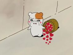 The hamster from that one ecchi anime walking with a basket of hearts while sobbing LIKE ME RN!!!!