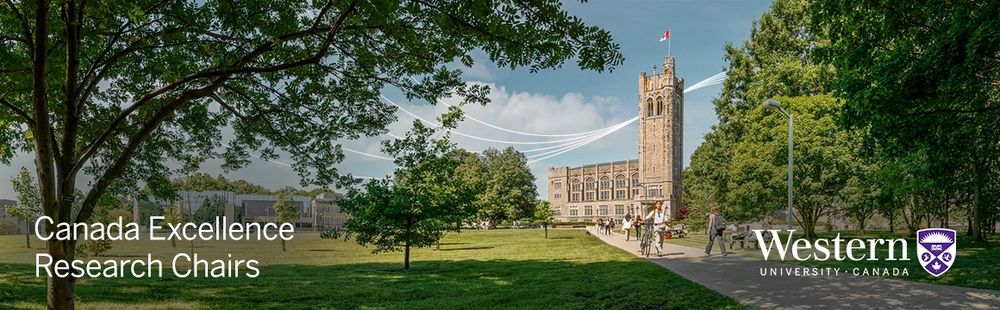 Photo of University College on Western's London ON campus. 

Western University Logo. 

Text: "Canada Excellence Research Chairs"