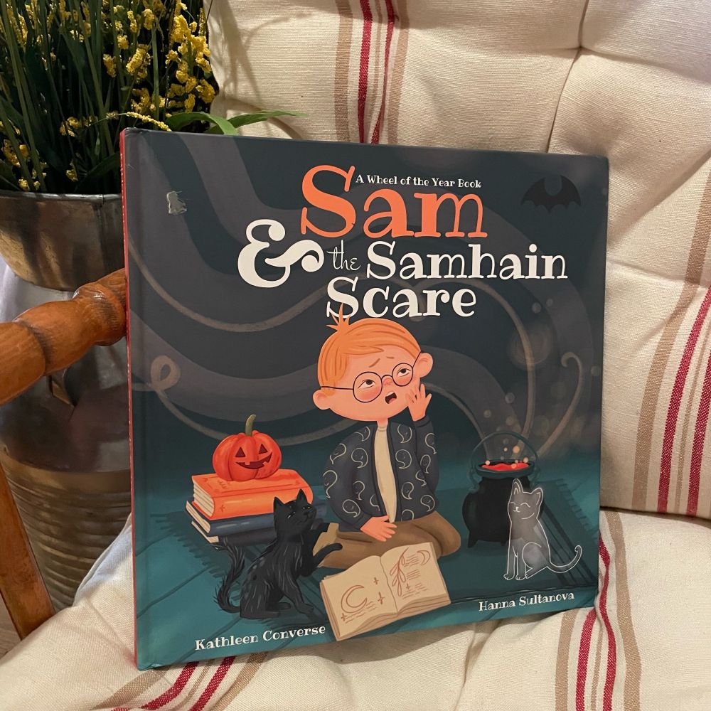 Cover of picture book SAM AND THE SAMHAIN SCARE by Kathleen Converse illus. Hanna Sultanova