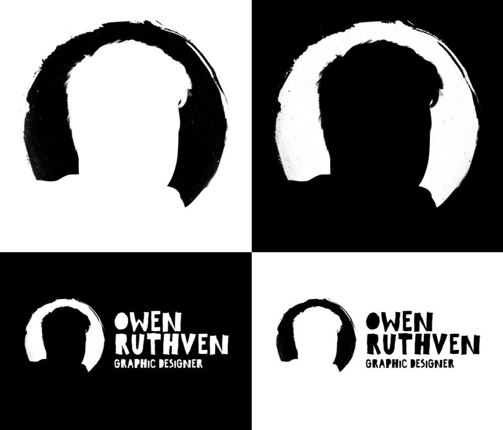 On the top, there are two icons where there's my icon in black and another in white. On the bottom, it's the overall logo both in black and white next to each other.