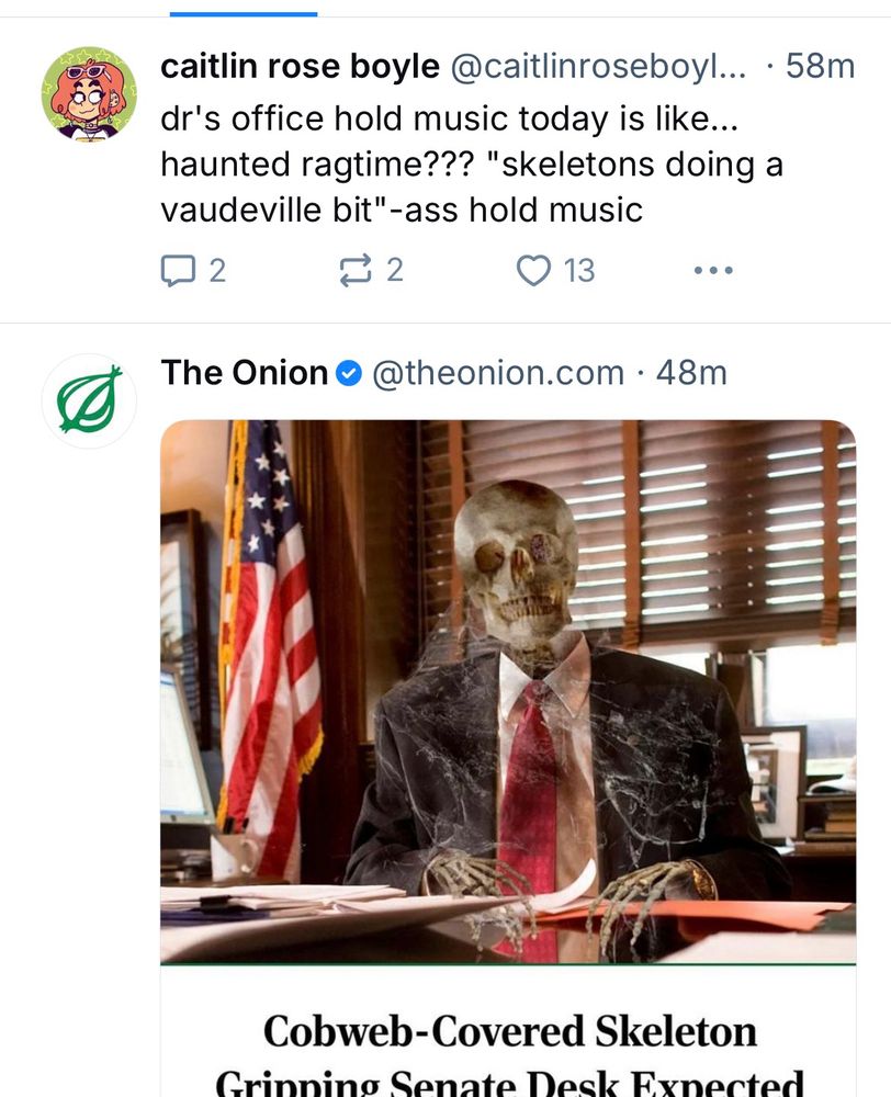 screen shot showing multiple posts referencing skeletons