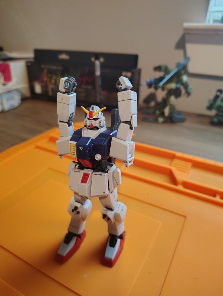 RX79 Ground type Gunpla in a victory-ish pose