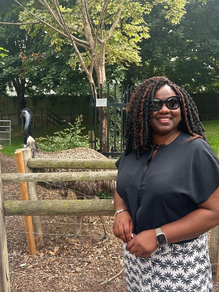 Marsha with an emu
