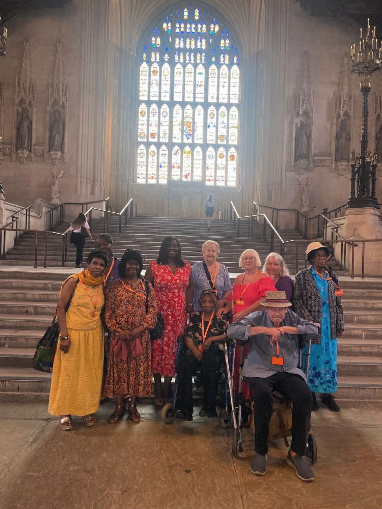 Marsha with residents in Westminster Hall