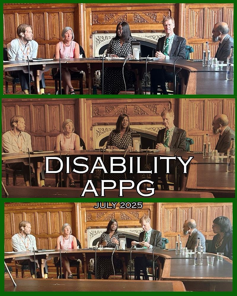 Three photos of Marsha at the appg meeting with colleagues