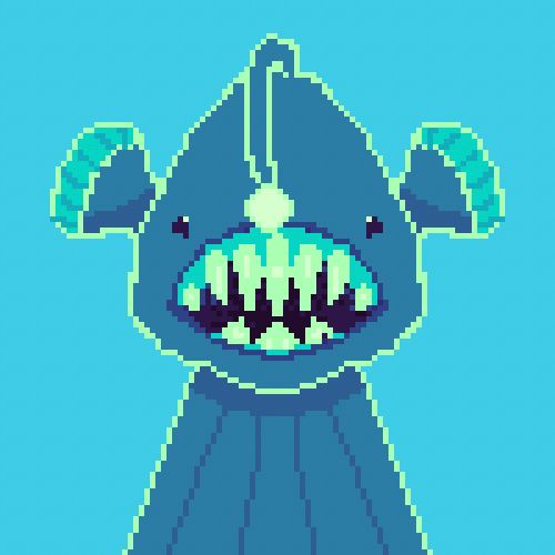 Pixel art of an angler fish
