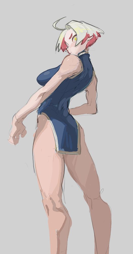 White haired original character