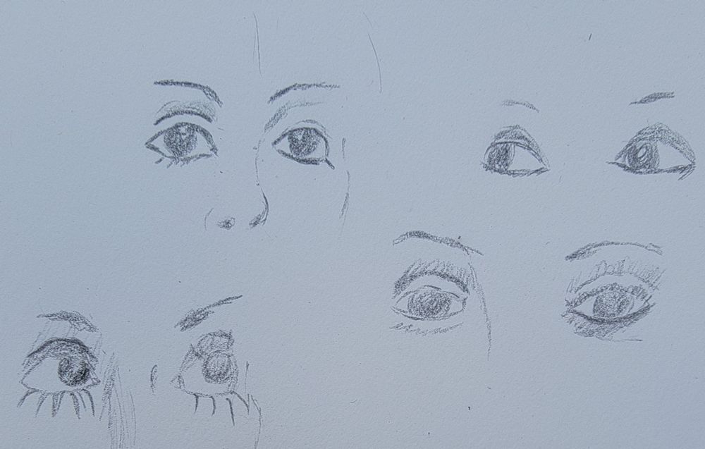 Shelley Duvall eye study. Graphite on white paper