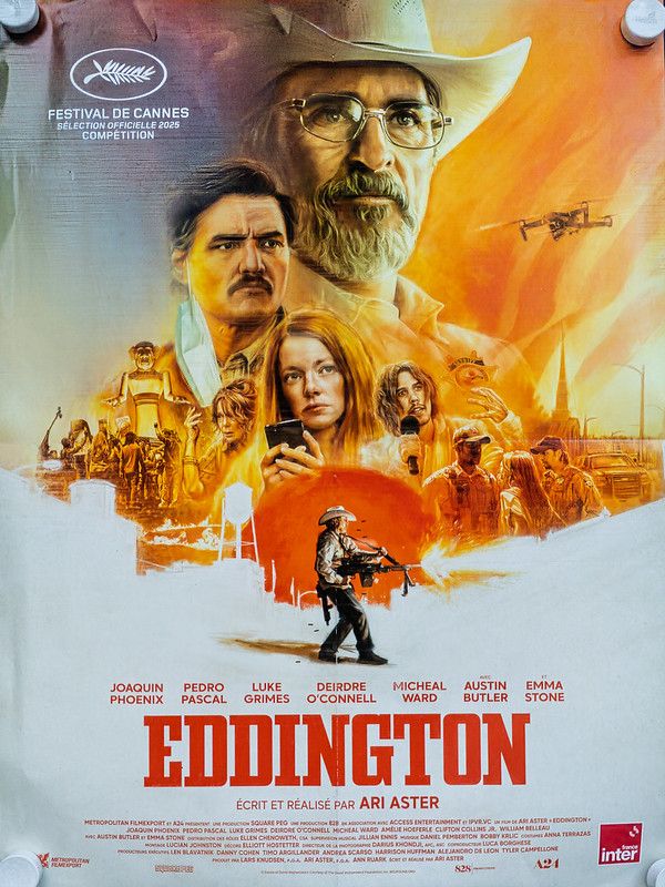 Film poster for the movie Eddington, directed by Ari Aster, of Midsomar fame.