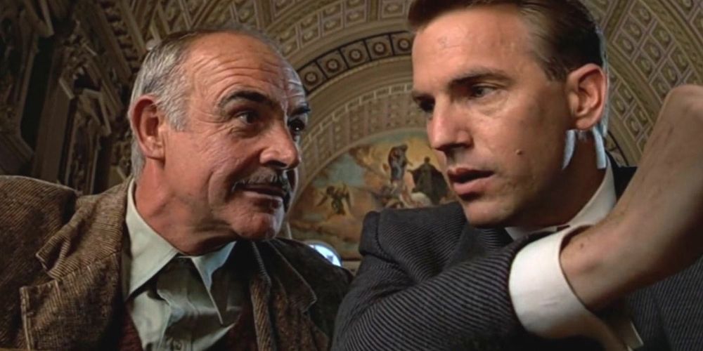 Sean Connery talking to Kevin Costner in The Untouchables