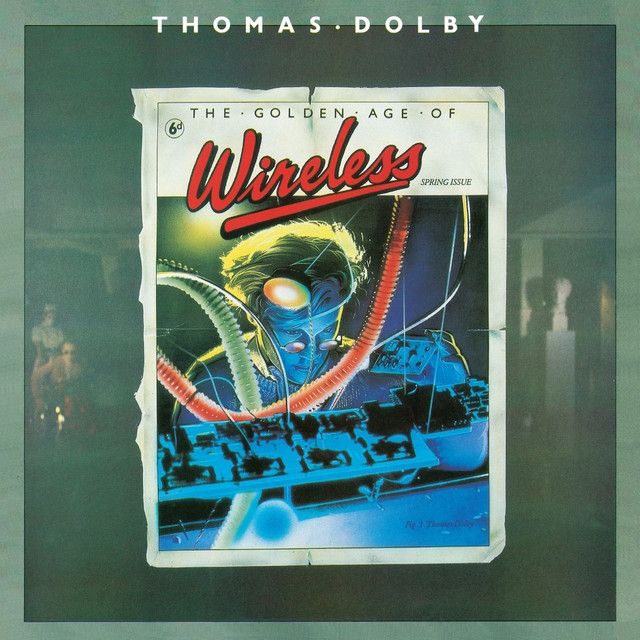 Album cover featuring Thomas Dolby in a retro sci fi image with tubes and electronics. 
