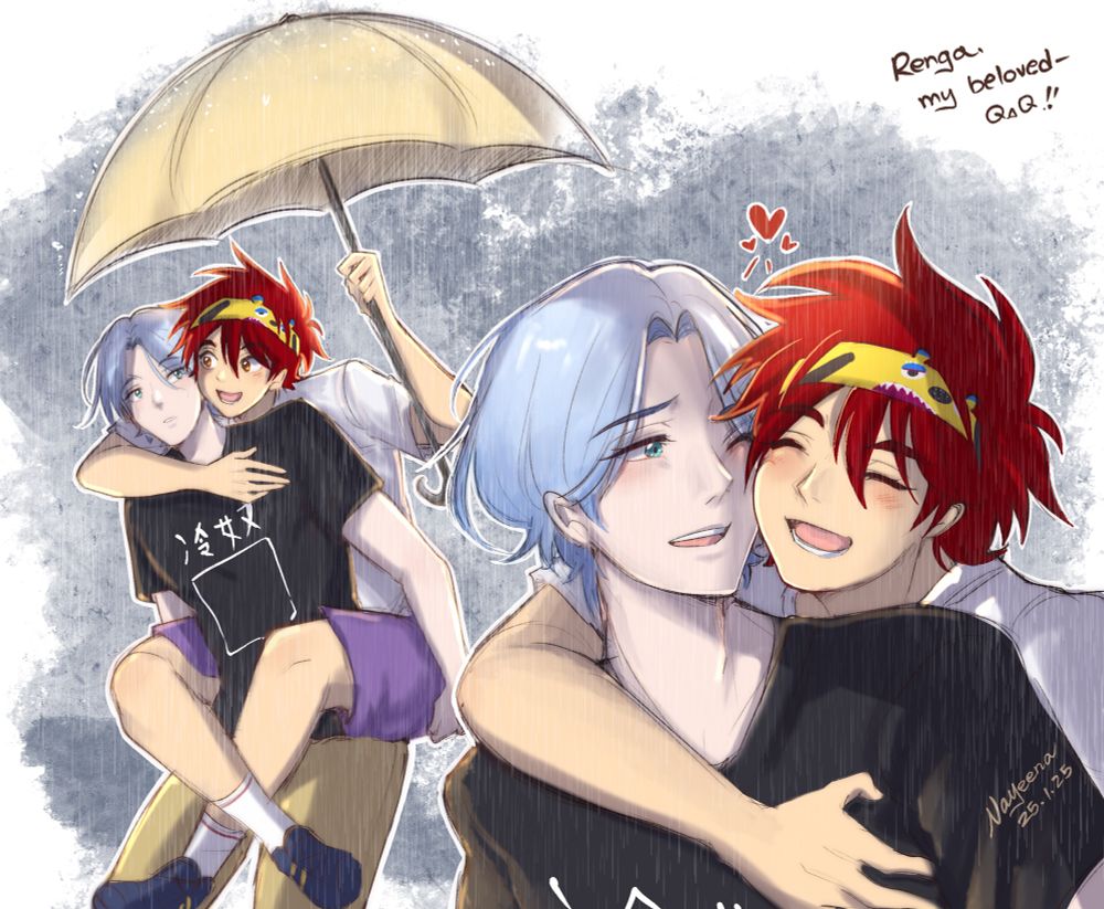 Langa carrying Reki, from sk8 the infinity OVA