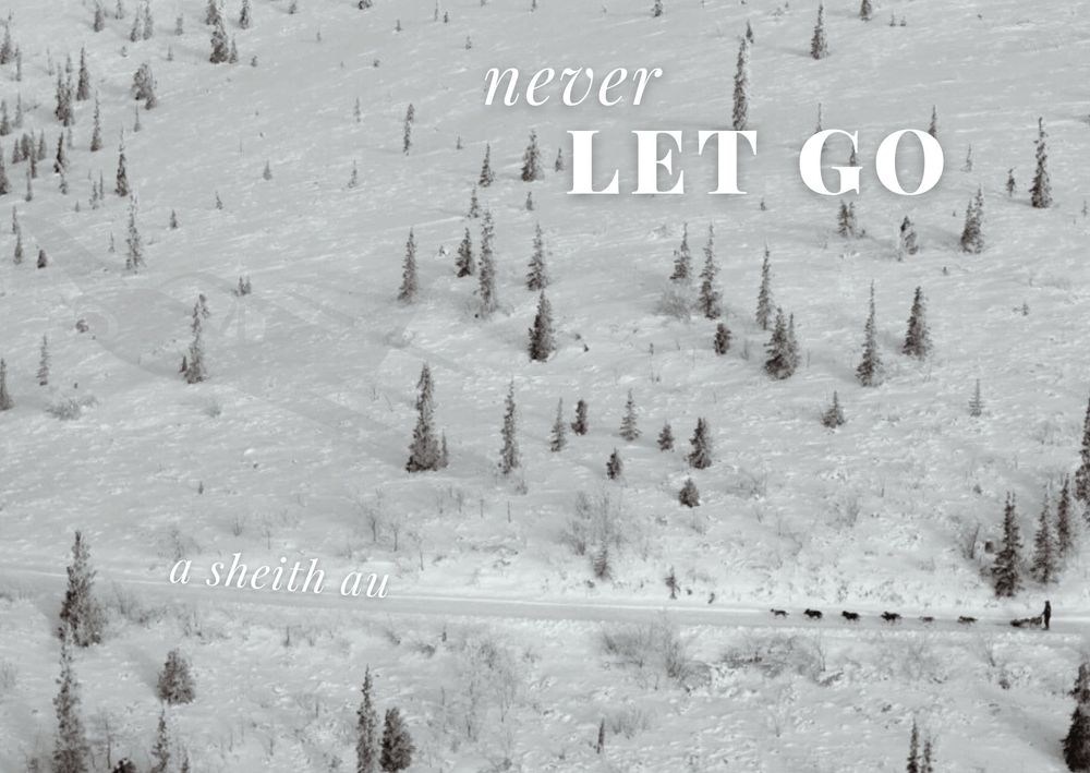 Title card for a sk fanfiction 'never let go' 