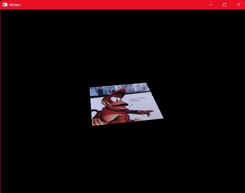 A textured quad being rendered using Vulkan