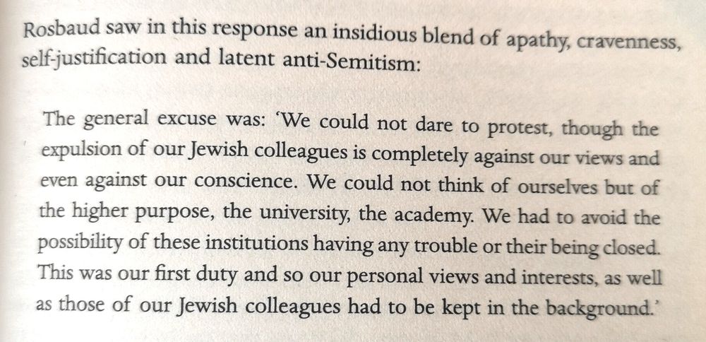 Extract from the book Serving the Reich about the failure of universities, academies and scientific institutions to respond to Nazi expulsions.