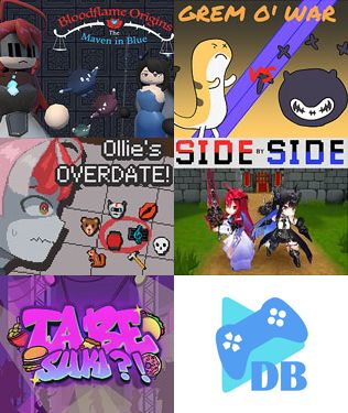 hololive fangames: Bloodflame Origins, Grem o' War, Ollie's Overdate!, Side by Side, TABESUKI