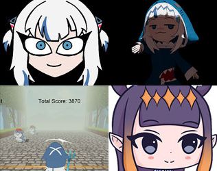 hololive fangames: Gawr Gura: Senpai Taxer, Shork And Tranquility, Gura's Grand Sekai Adventure, ENReco:Corruption