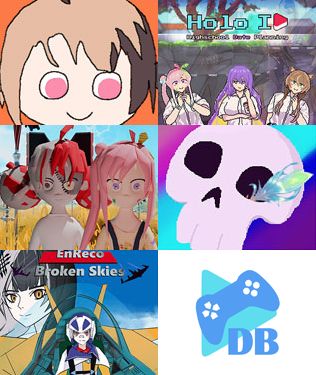 hololive fangames: Gigi Love Launcher, HoloID:Highschool Date Planning, ioLlie:Treasure Beyond the Blade, Love Leave, EnReco - Broken Skies