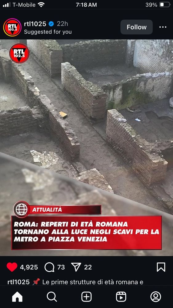 "Roma: Reperti di età Romana tornano alla luce negli scavi per la metro a piazza venezia"

"Rome: Finds of the Roman age come to light in the excavations for the metro in Piazza Venezia"