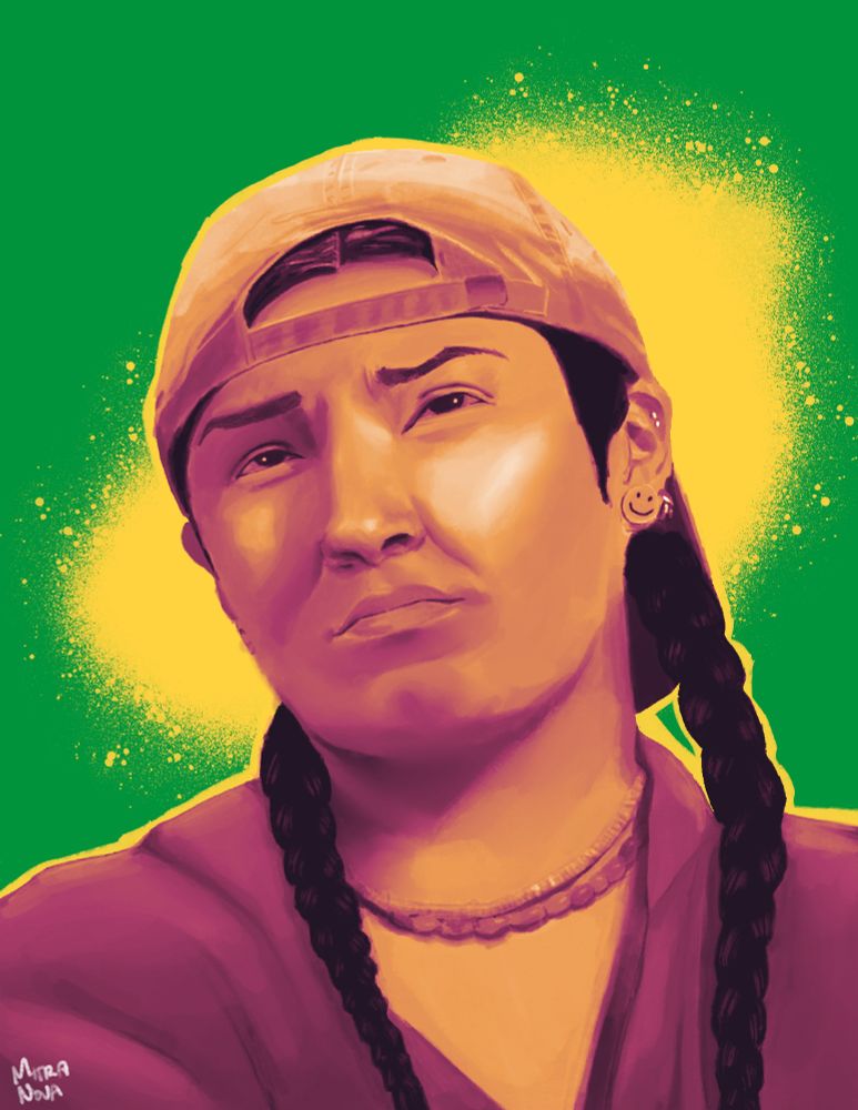 Willie Jack from the show Rez Dogs in a bright contrast style.