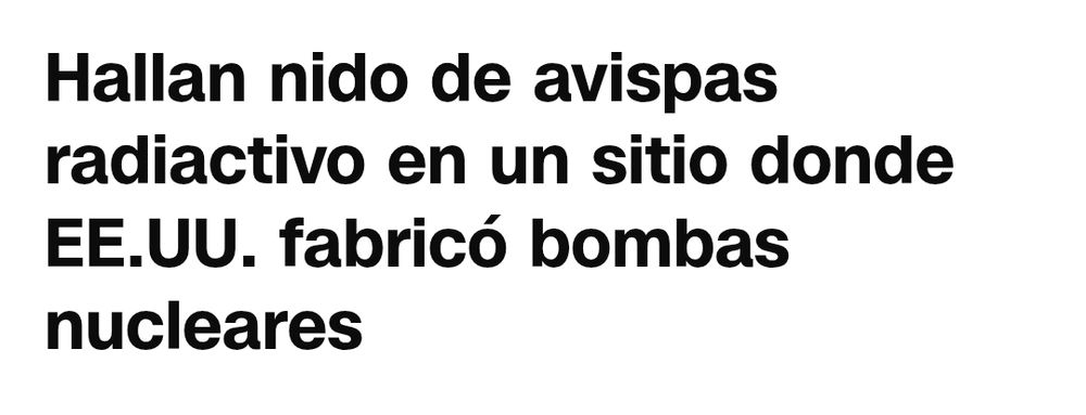 Titular que reza "Hallan nido de avispas radiactivo en un sitio donde EE.UU. fabricó bombas nucleares