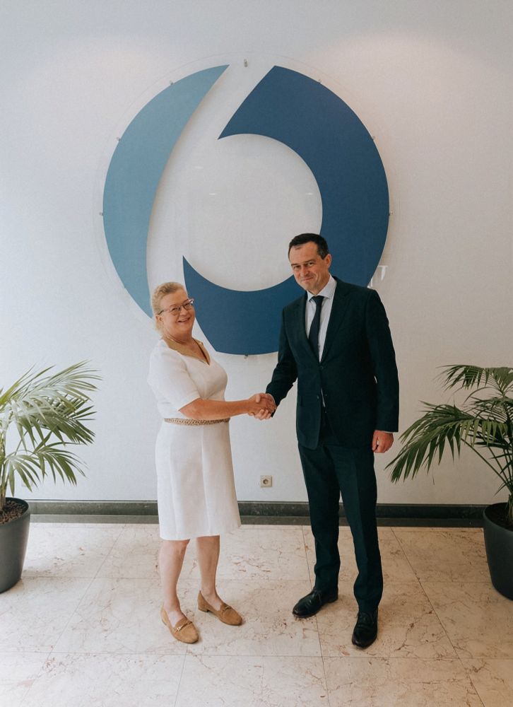 Salla Saastamoinen welcomes Ambassador Vsevolod Chentsov Head of Mission of Ukraine to the EU, to OLAF.