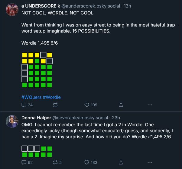 Wordles in 6 and 2 guesses