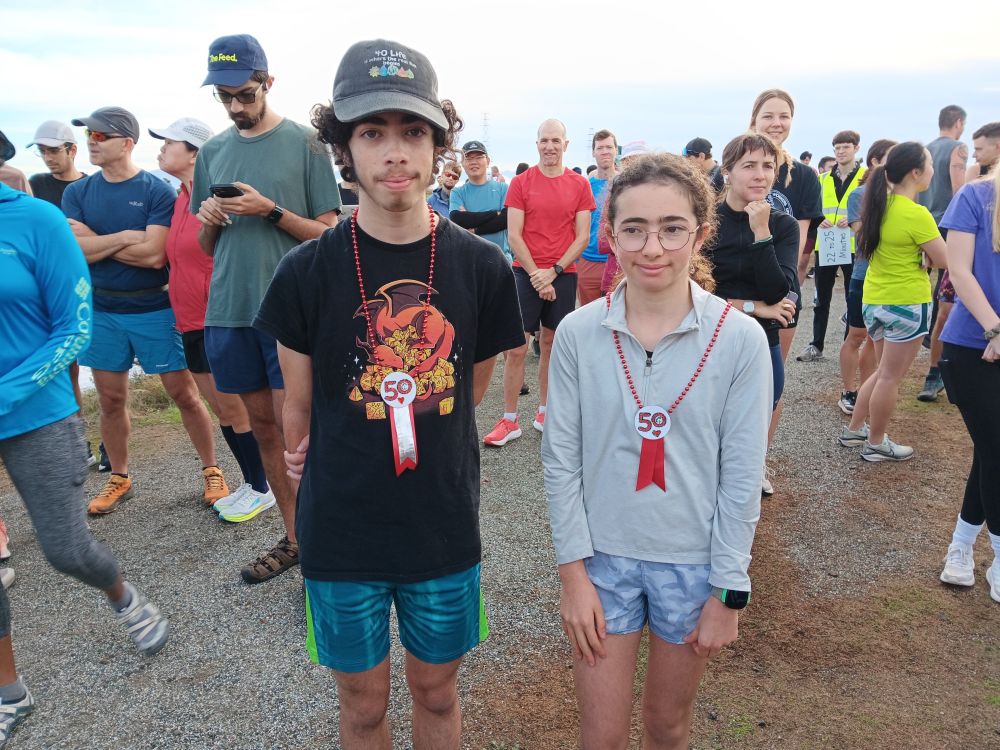 How cool is this - brother and sister, both U18, both hit their 50th finish milestone!