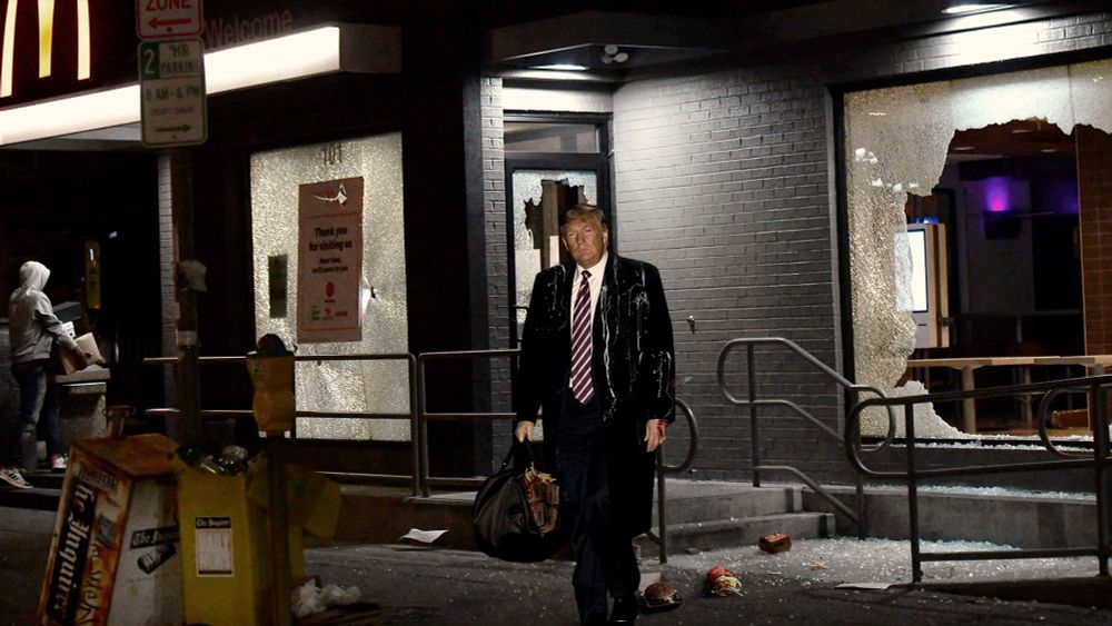 Trump Throws Garbage Can Through McDonald’s Window Before Looting $2,000 In Big Macs