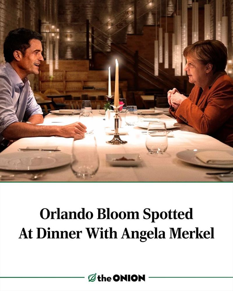 Orlando Bloom Spotted At Dinner With Angela Merkel 