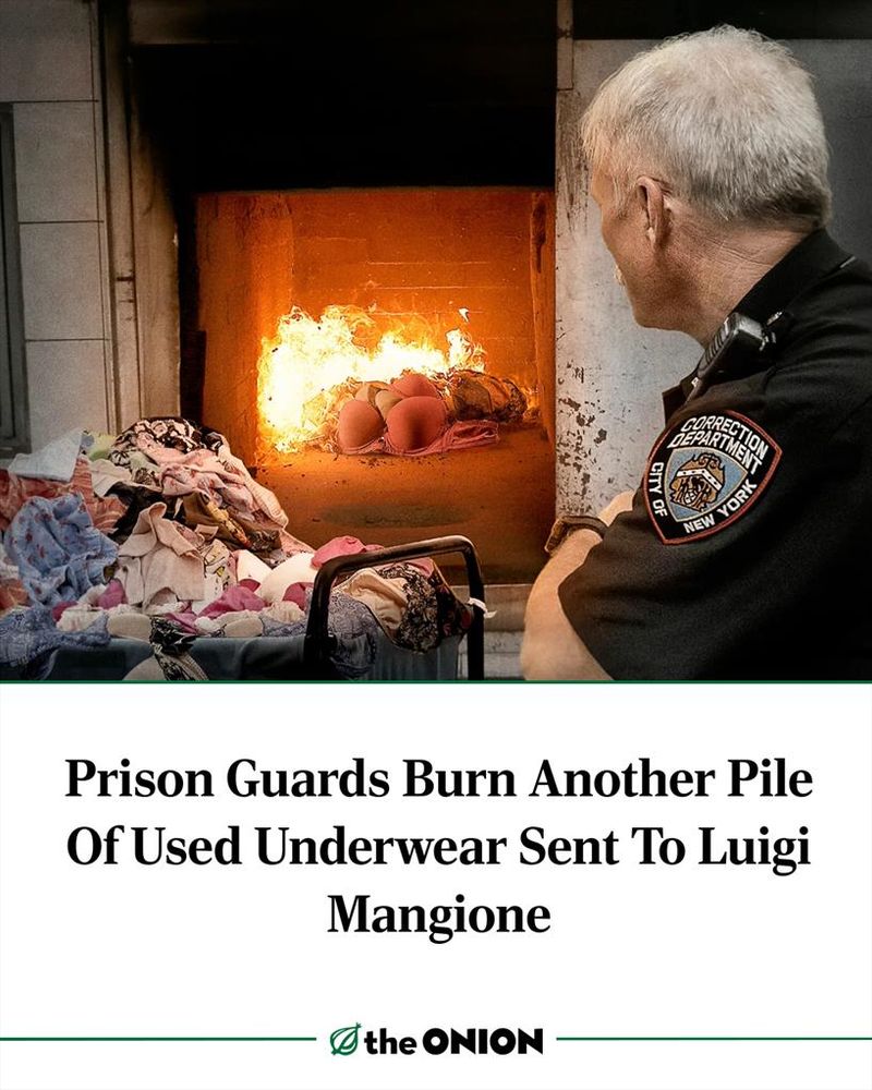 Prison Guards Burn Another Pile Of Used Underwear Sent To Luigi Mangione

