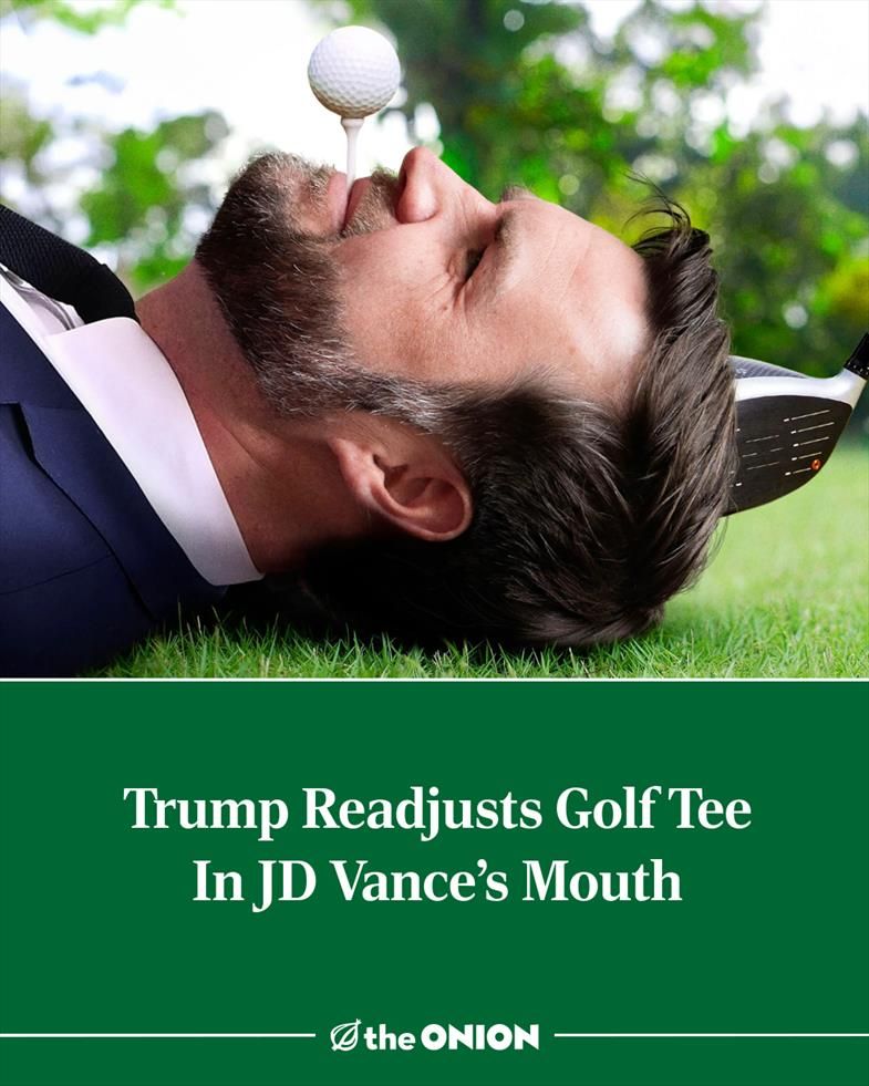 Trump Readjusts Golf Tee In JD Vance’s Mouth