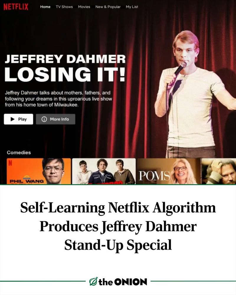 Self-Learning Netflix Algorithm Produces Jeffrey Dahmer Stand-Up Special