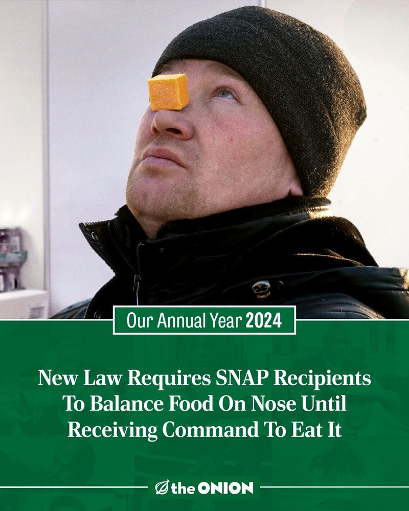 New Law Requires SNAP Recipients To Balance Food On Nose Until Receiving Command To Eat It
