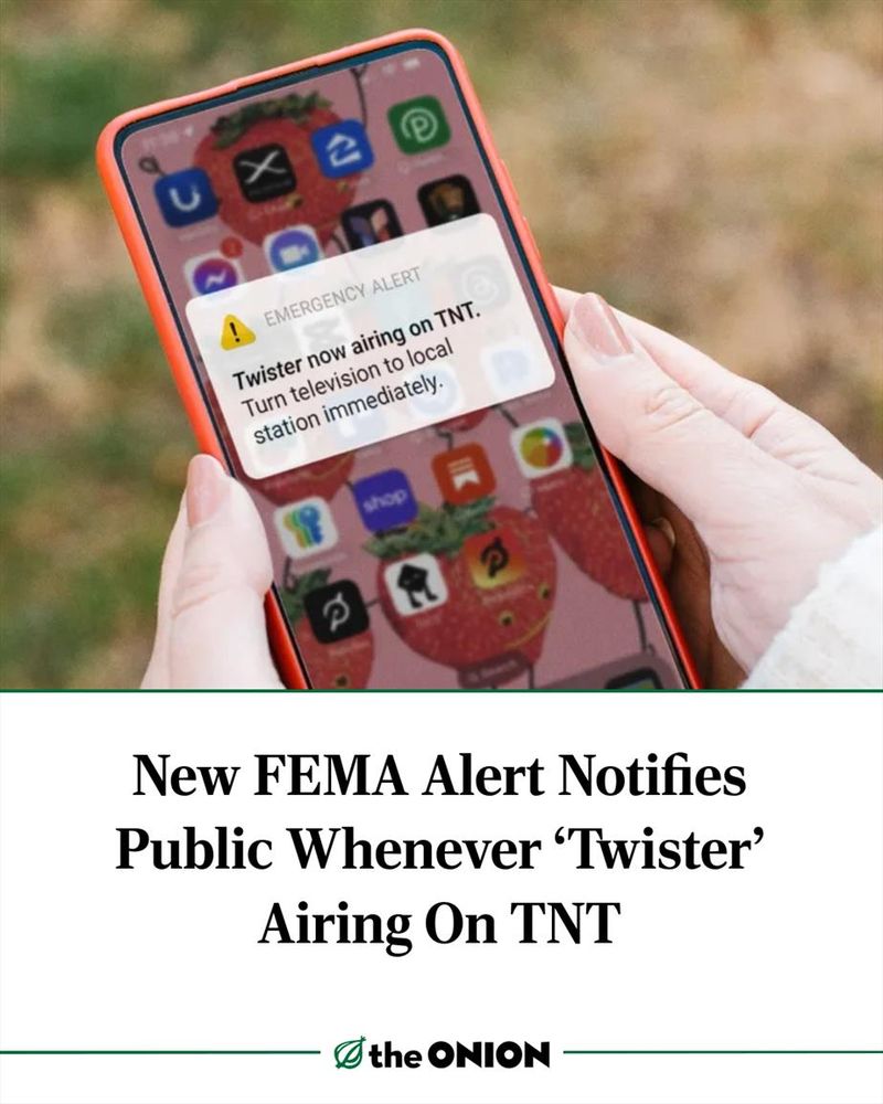 New FEMA Alert Notifies Public Whenever ‘Twister’ Airing On TNT

