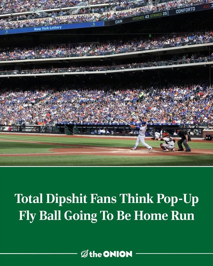 Total Dipshit Fans Think Pop-Up Fly Ball Going To Be Home Run