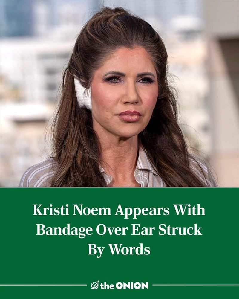 Kristi Noem Appears With Bandage Over Ear Struck By Words