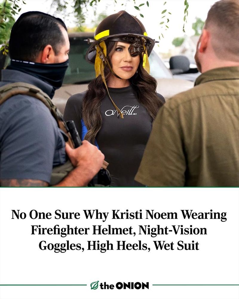 No One Sure Why Kristi Noem Wearing Firefighter Helmet, Night-Vision Goggles, High Heels, Wet Suit