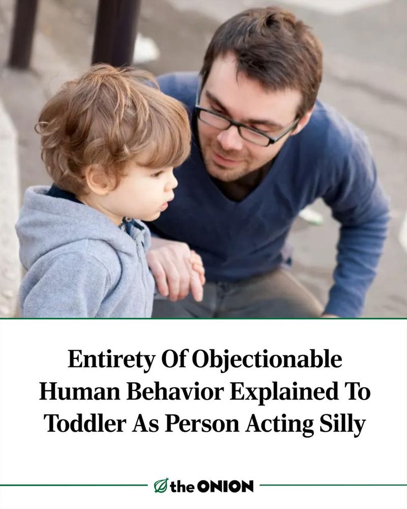 Entirety Of Objectionable Human Behavior Explained To Toddler As Person Acting Silly 