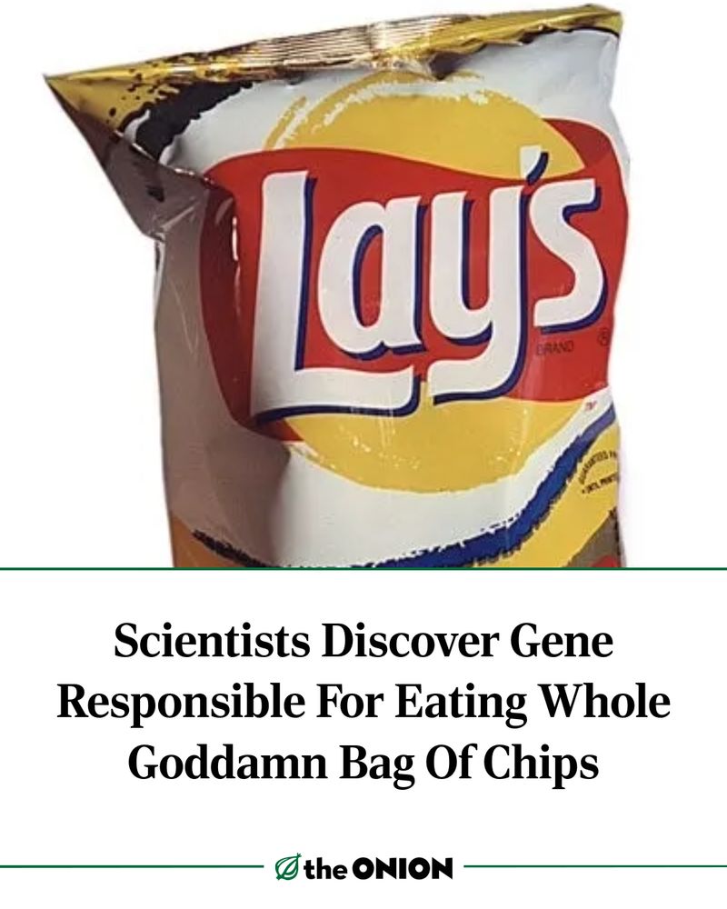 Scientists Discover Gene Responsible For Eating Whole Goddamn Bag Of Chips