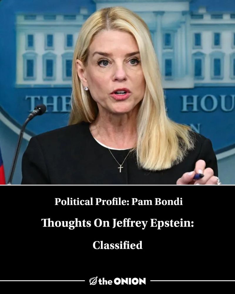 Political Profile: Pam Bondi

Thoughts On Jeffrey Epstein: Classified