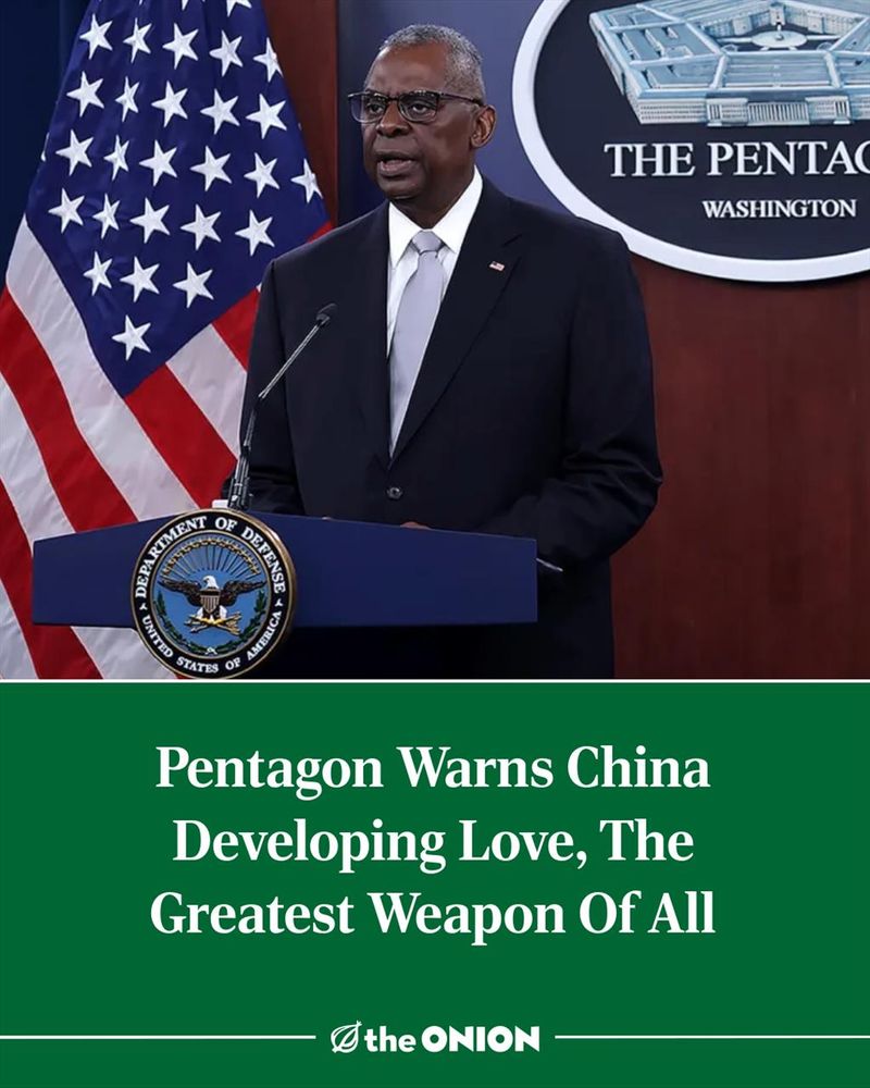 Pentagon Warns China Developing Love, The Greatest Weapon Of All