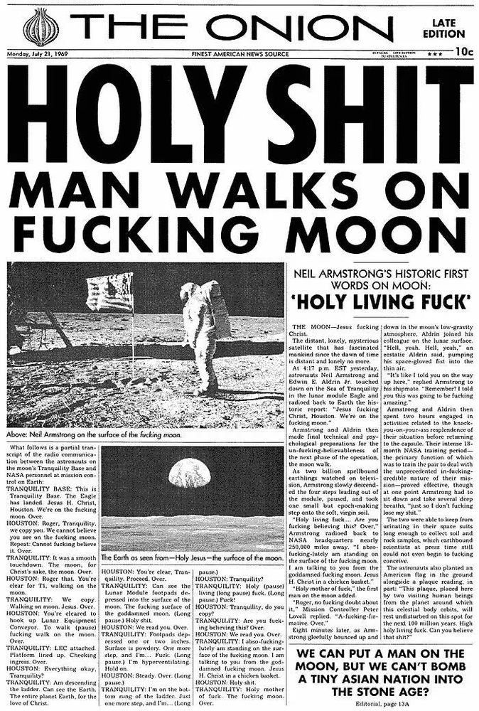 HOLY SHIT MAN WALKS ON FUCKING MOON