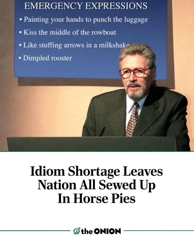 Idiom Shortage Leaves Nation All Sewed Up In Horse Pies
